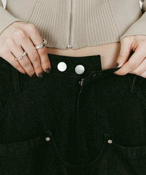 パンツ cling drape denim pants(unisex)/greige Knuth Marf（クヌースマーフ）の「cling drape denim pants(unisex