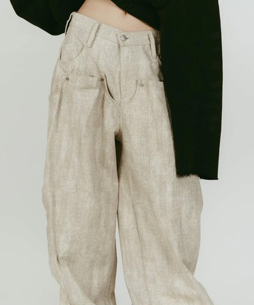cling drape denim pants(unisex)（デニムパンツ）｜Knuth Marf