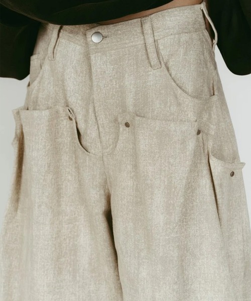 Knuth Marf(クヌースマーフ)の「cling drape denim pants(unisex)(デニムパンツ・レディース・ブラック/ベージュ・XS/S)」の19枚目の写真