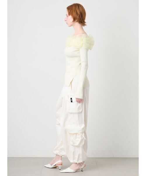 SORIN(ソリン )の「Tulle Decorated Rib Top/チュール デコレート リブトップ(ニット/セーター・レディース・ライム/ダークグレー/ブラック・38)」の10枚目の写真