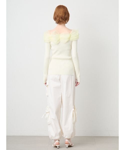 SORIN(ソリン )の「Tulle Decorated Rib Top/チュール デコレート リブトップ(ニット/セーター・レディース・ライム/ダークグレー/ブラック・38)」の11枚目の写真