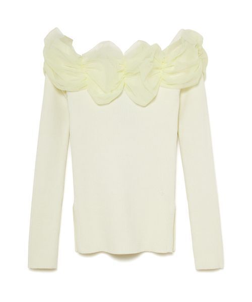 SORIN(ソリン )の「Tulle Decorated Rib Top/チュール デコレート リブトップ(ニット/セーター・レディース・ライム/ダークグレー/ブラック・38)」の12枚目の写真