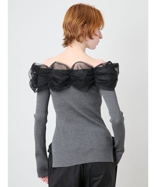 SORIN(ソリン )の「Tulle Decorated Rib Top/チュール デコレート リブトップ(ニット/セーター・レディース・ライム/ダークグレー/ブラック・38)」の19枚目の写真