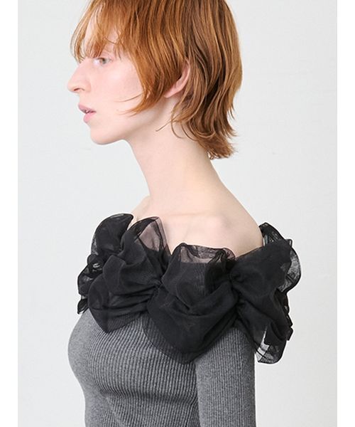 SORIN(ソリン )の「Tulle Decorated Rib Top/チュール デコレート リブトップ(ニット/セーター・レディース・ライム/ダークグレー/ブラック・38)」の21枚目の写真