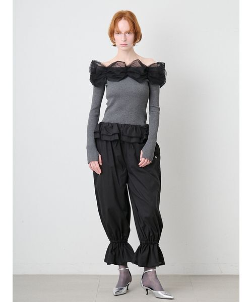SORIN(ソリン )の「Tulle Decorated Rib Top/チュール デコレート リブトップ(ニット/セーター・レディース・ライム/ダークグレー/ブラック・38)」の22枚目の写真