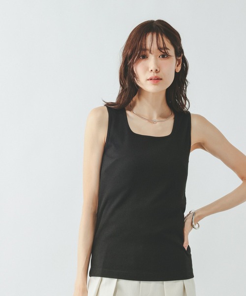 GLOBAL WORK（グローバルワーク）の「サラサラDRYスクエアタンク/636753（タンクトップ・レディース・ホワイト/キャメル/ダークブラウン/アイボリー/ブラック・X-SMALL/X-LARGE/MEDIUM/SMALL/LARGE/XX-LARGE）」の16枚目の写真