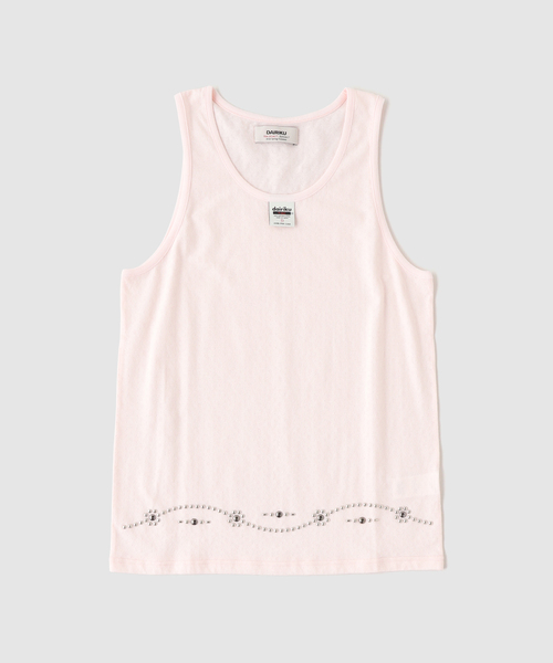 DAIRIKU / ダイリク 'Waist Studs' Fancy Dobby Tag Tank Top（タンク