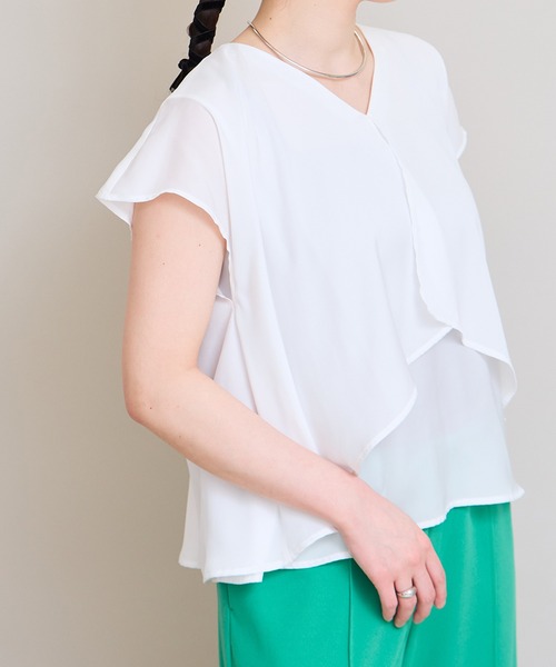 LHELBIE（レルビエ）の「袖くしゅくしゅリボンブラウス（シャツ