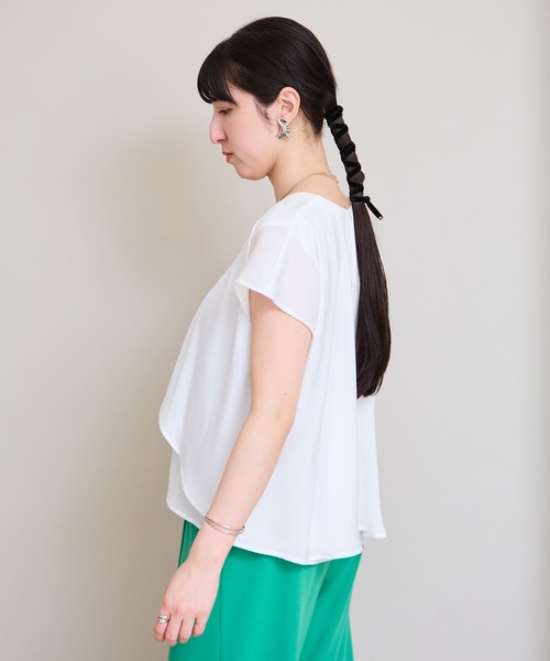 LHELBIE(レルビエ)の「ケープブラウス(シャツ/ブラウス・レディース・オフホワイト/ブラック・M)」の18枚目の写真
