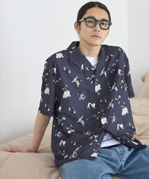 Firsthand | Firsthand/ファーストハンド メッシュ オープンカラー パターン ショートスリーブシャツ / 総柄デザイン開襟シャツ / ビッグシルエット(シャツ/ブラウス)