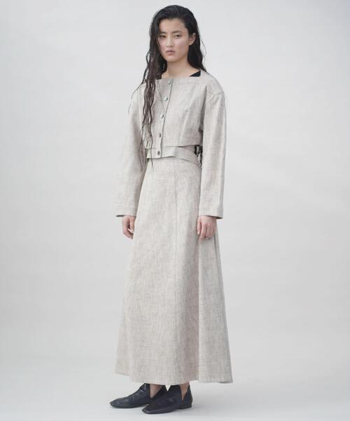 URBAN RESEARCH（アーバンリサーチ）の「new basic　SLAB NEP FLARE SKIRT（スカート・レディース・ベージュ/グレー・40/38/36）」の6枚目の写真