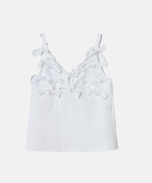 LE CIEL BLEU（ルシェルブルー）の「ボウジャージーキャミトップ / Bow Jersey Cami Top（Tシャツ/カットソー・レディース・ブラック/オフホワイト・38/36）」の10枚目の写真