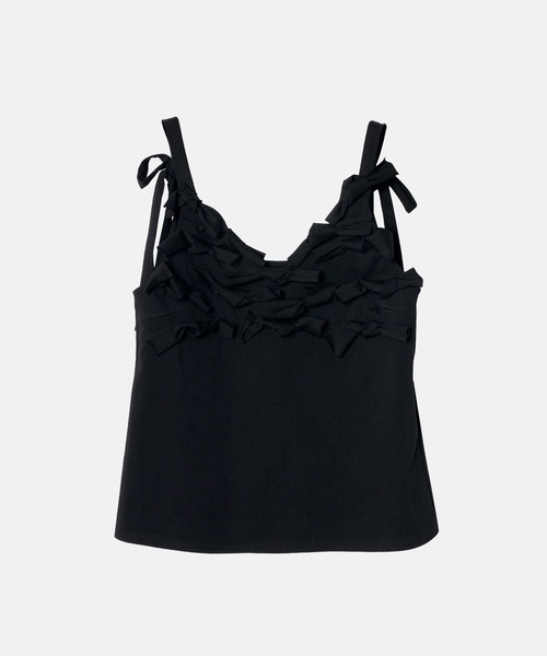 LE CIEL BLEU（ルシェルブルー）の「ボウジャージーキャミトップ / Bow Jersey Cami Top（Tシャツ/カットソー・レディース・ブラック/オフホワイト・38/36）」の19枚目の写真