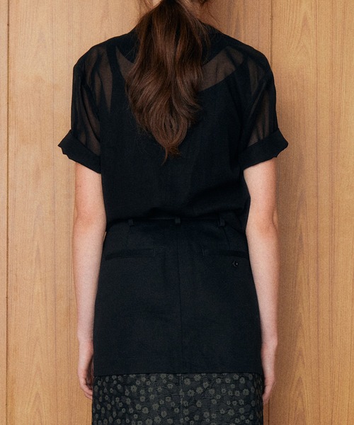 LE CIEL BLEU（ルシェルブルー）の「ボウジャージーキャミトップ / Bow Jersey Cami Top（Tシャツ/カットソー・レディース・ブラック/オフホワイト・38/36）」の18枚目の写真