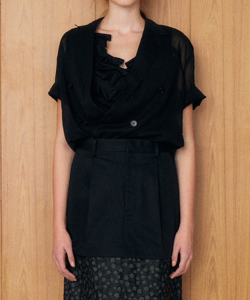 LE CIEL BLEU（ルシェルブルー）の「ボウジャージーキャミトップ / Bow Jersey Cami Top（Tシャツ/カットソー・レディース・ブラック/オフホワイト・38/36）」の17枚目の写真