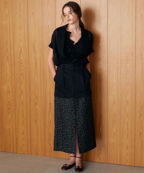 LE CIEL BLEU（ルシェルブルー）の「ボウジャージーキャミトップ / Bow Jersey Cami Top（Tシャツ/カットソー・レディース・ブラック/オフホワイト・38/36）」の13枚目の写真