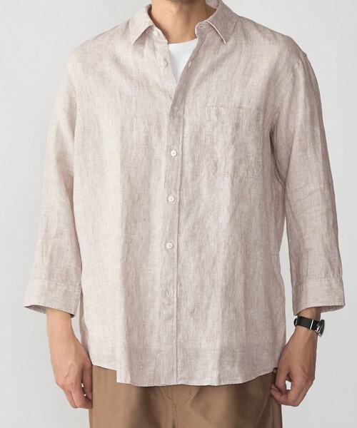 SHIPS(シップス)の「SHIPS: RAYMOND レギュラーカラー 7スリーブ シャツ(シャツ/ブラウス・メンズ・ロイヤルブルー/ベージュ・X-LARGE/LARGE/MEDIUM/SMALL)」の1枚目の写真