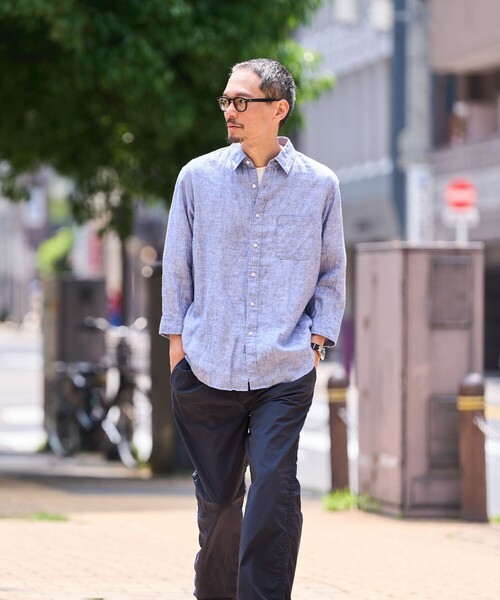 SHIPS(シップス)の「SHIPS: RAYMOND レギュラーカラー 7スリーブ シャツ(シャツ/ブラウス・メンズ・ロイヤルブルー/ベージュ・X-LARGE/LARGE/MEDIUM/SMALL)」の3枚目の写真