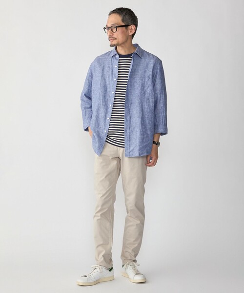 SHIPS(シップス)の「SHIPS: RAYMOND レギュラーカラー 7スリーブ シャツ(シャツ/ブラウス・メンズ・ロイヤルブルー/ベージュ・X-LARGE/LARGE/MEDIUM/SMALL)」の5枚目の写真
