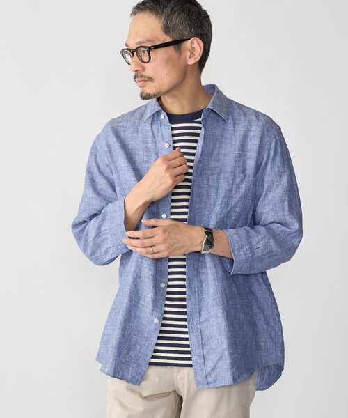 SHIPS(シップス)の「SHIPS: RAYMOND レギュラーカラー 7スリーブ シャツ(シャツ/ブラウス・メンズ・ロイヤルブルー/ベージュ・X-LARGE/LARGE/MEDIUM/SMALL)」の14枚目の写真