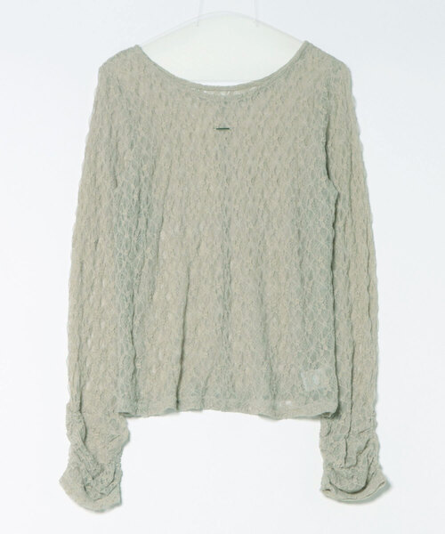 apres jour clair（アプレジュールクレア）の「【apres jour clair】プレート付きレーストップス（Tシャツ/カットソー・レディース・ブラック/ブラウン系その他/アイボリー/ミント/ピンクベージュ・フリー/X-LARGE）」の8枚目の写真