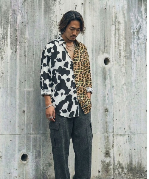 クレイジーパターンサテンシャツ