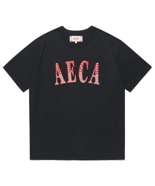 AECA(エイカ)の「AECA CLASSIC LOGO DISTRESSED HALF SLEEVE TEE-BLACK(Tシャツ/カットソー・メンズ・その他・M/L/XL)」の1枚目の写真