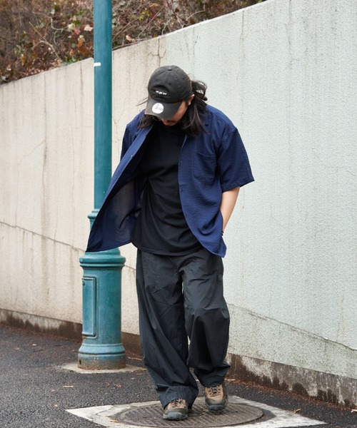 NO NEED（ノーニード）の「シャドーストライプオープンカラーシャツ（シャツ/ブラウス・メンズ・グリーン/ネイビー/グレー・LL）」の9枚目の写真