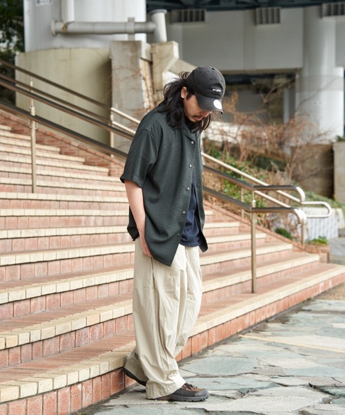 NO NEED（ノーニード）の「シャドーストライプオープンカラーシャツ（シャツ/ブラウス・メンズ・グリーン/ネイビー/グレー・LL）」の21枚目の写真