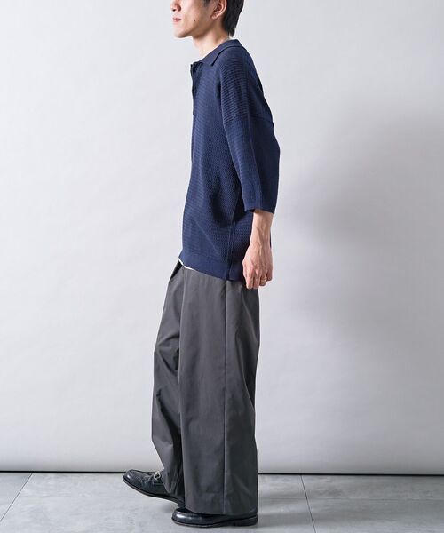 CRAFT STANDARD BOUTIQUE(クラフトスタンダードブティック)の「透かし編み半袖ニットポロシャツ(ニット/セーター・メンズ・グレー/ブルー/ネイビー・L/M)」の20枚目の写真