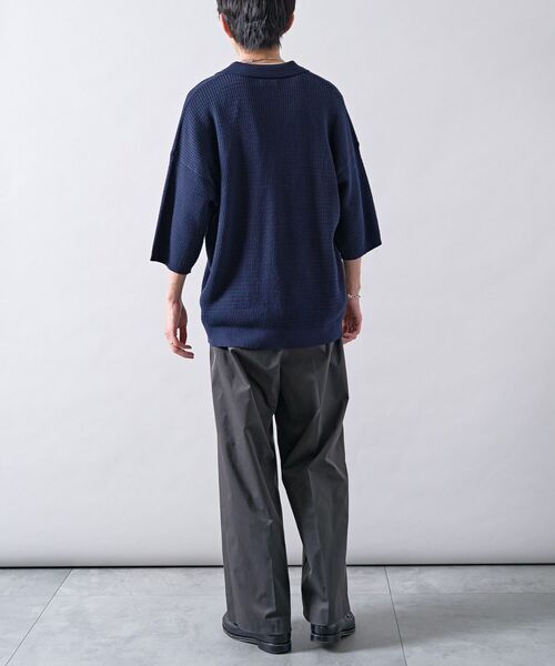 CRAFT STANDARD BOUTIQUE(クラフトスタンダードブティック)の「透かし編み半袖ニットポロシャツ(ニット/セーター・メンズ・グレー/ブルー/ネイビー・L/M)」の21枚目の写真