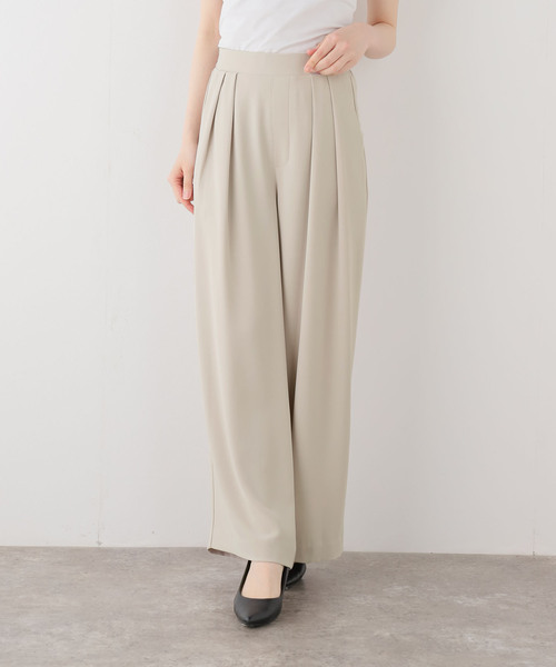 La TOTALITE(ラトータリテ)の「【洗える】ツータックストレートパンツ(その他パンツ・レディース・バーガンディー/イエロー/ベージュ・FREE)」の2枚目の写真