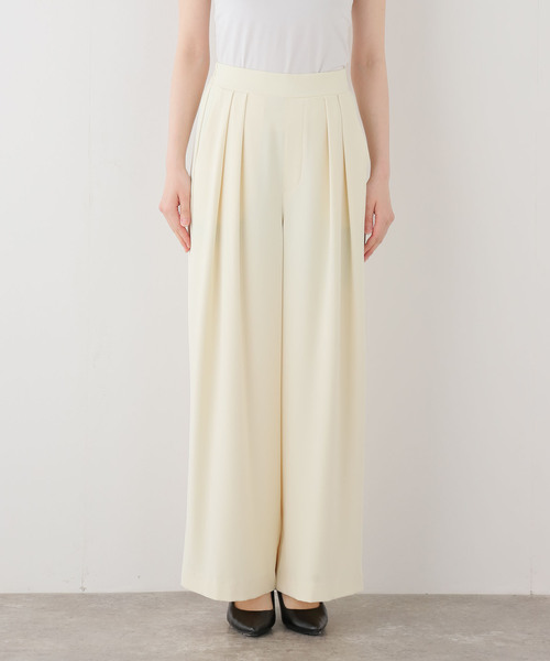 La TOTALITE(ラトータリテ)の「【洗える】ツータックストレートパンツ(その他パンツ・レディース・バーガンディー/イエロー・FREE)」の3枚目の写真