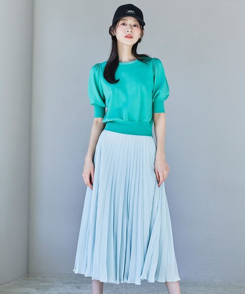 TOCCA（トッカ）の「PLEATS RHAPSODY スカート（スカート・レディース・ライトグリーン系/ピンク系・0/4）」の4枚目の写真