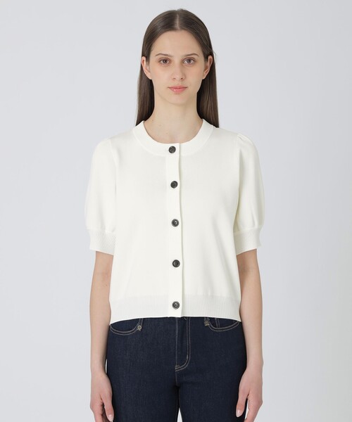 BLUE LABEL CRESTBRIDGE（ブルーレーベルクレストブリッジ）の「【一部店舗限定】ショートカーディガン（ニット/セーター・レディース・オフホワイト/ダークネイビー・40/38）」の12枚目の写真