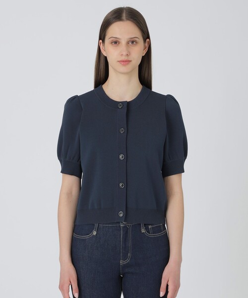 BLUE LABEL CRESTBRIDGE（ブルーレーベルクレストブリッジ）の「【一部店舗限定】ショートカーディガン（ニット/セーター・レディース・オフホワイト/ダークネイビー・40/38）」の6枚目の写真