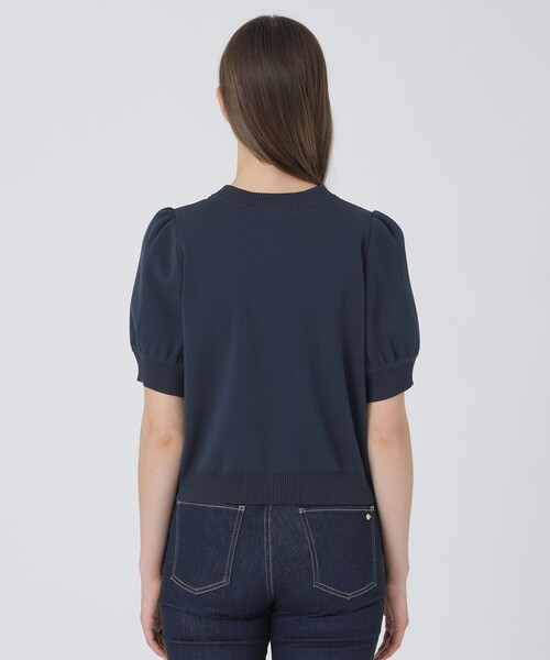 BLUE LABEL CRESTBRIDGE（ブルーレーベルクレストブリッジ）の「【一部店舗限定】ショートカーディガン（ニット/セーター・レディース・オフホワイト/ダークネイビー・40/38）」の4枚目の写真