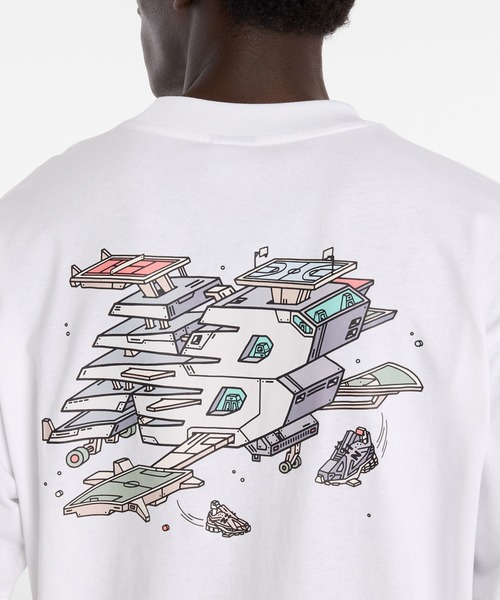 NEW BALANCE（ニューバランス）の「Ghica スポーツステーション　オーバーサイズドTシャツ（Tシャツ/カットソー・メンズ・ホワイト・MEDIUM/LARGE/X-LARGE/XX-LARGE）」の4枚目の写真