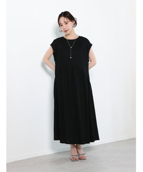 fifth(フィフス)の「【接触冷感】ギャザー切り替えワンピース(ワンピース・レディース・ベージュ/ブラック・M)」の13枚目の写真