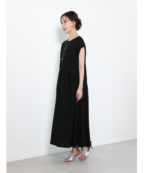 fifth(フィフス)の「【接触冷感】ギャザー切り替えワンピース(ワンピース・レディース・ベージュ/ブラック・M)」の14枚目の写真