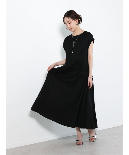 fifth(フィフス)の「【接触冷感】ギャザー切り替えワンピース(ワンピース・レディース・ベージュ/ブラック・M)」の3枚目の写真