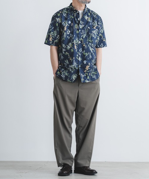quadro(クオドロ)の「ローン花柄pt BD半袖シャツ(Tシャツ/カットソー・メンズ・ネイビー・MEDIUM/LARGE)」の12枚目の写真