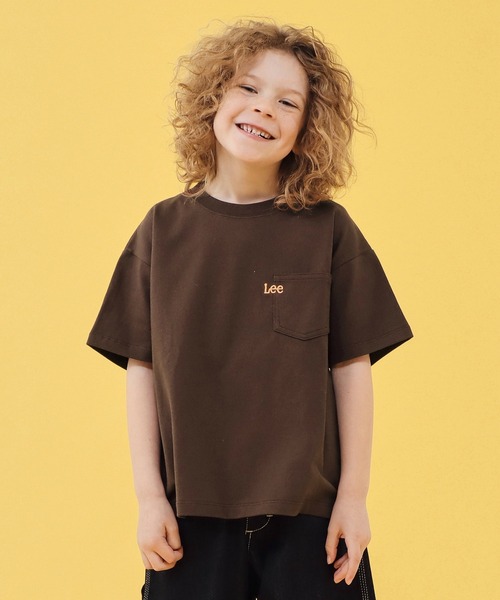 Lee（リー）の「Lee/リー【110-150cm】Leeロゴ ポケットTシャツ（Tシャツ/カットソー・キッズ・チャコール/ホワイト/ブラウン・110/120/130/140/150）」の3枚目の写真