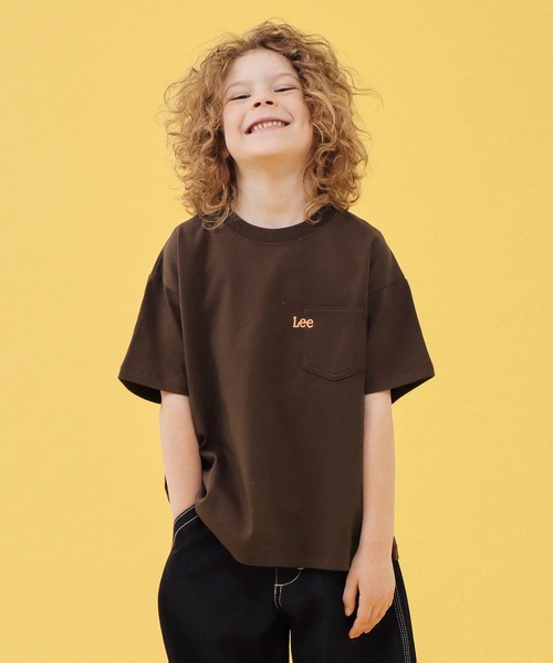 Lee（リー）の「Lee/リー【110-150cm】Leeロゴ ポケットTシャツ（Tシャツ/カットソー・キッズ・チャコール/ホワイト/ブラウン・110/120/130/140/150）」の5枚目の写真