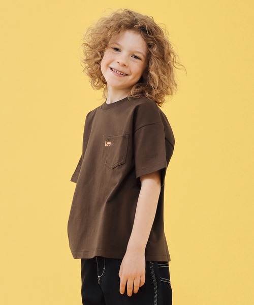 Lee（リー）の「Lee/リー【110-150cm】Leeロゴ ポケットTシャツ（Tシャツ/カットソー・キッズ・チャコール/ホワイト/ブラウン・110/120/130/140/150）」の6枚目の写真