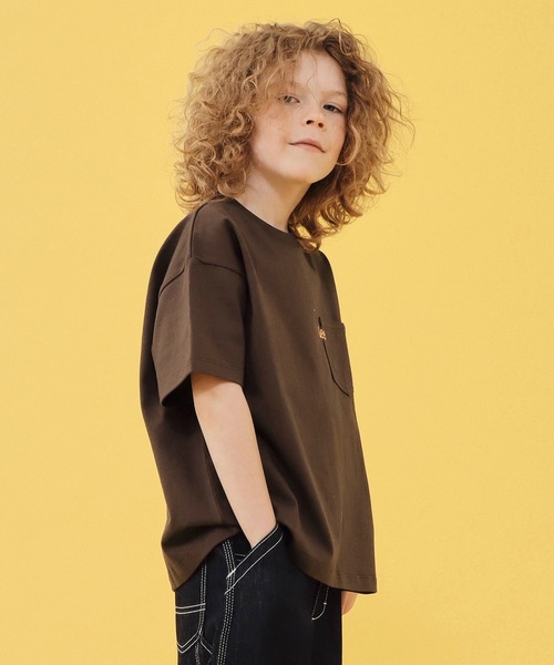 Lee（リー）の「Lee/リー【110-150cm】Leeロゴ ポケットTシャツ（Tシャツ/カットソー・キッズ・チャコール/ホワイト/ブラウン・110/120/130/140/150）」の7枚目の写真