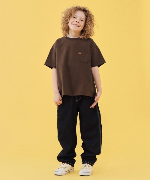 Lee（リー）の「Lee/リー【110-150cm】Leeロゴ ポケットTシャツ（Tシャツ/カットソー・キッズ・チャコール/ホワイト/ブラウン・110/120/130/140/150）」の9枚目の写真