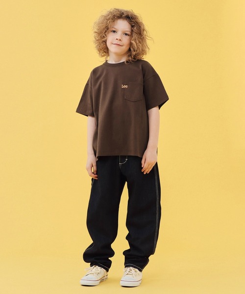 Lee（リー）の「Lee/リー【110-150cm】Leeロゴ ポケットTシャツ（Tシャツ/カットソー・キッズ・チャコール/ホワイト/ブラウン・110/120/130/140/150）」の11枚目の写真
