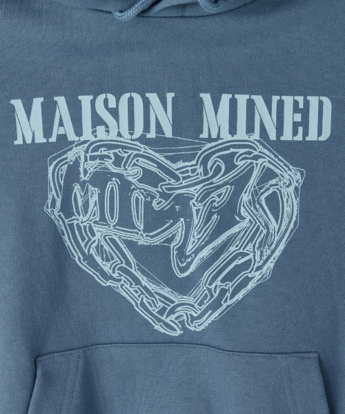 MAISON MINED（メゾンミネド）の「(W) DOODLE HEART CROP HOODIE BLUE GRAY（パーカー・レディース・その他・SMALL/MEDIUM）」の10枚目の写真