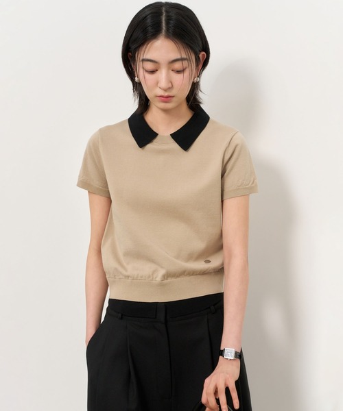 GENERAL IDEA（ジェネラルアイデア）の「【GENERAL IDEA】レイヤード エッセンシャル ハーフプルオーバー / LAYERED ESSENTIAL HALF PULLOVER（ニット/セーター・レディース・ブラック/ベージュ/ピンク/アイボリー/サンドベージュ・S/M/L）」の10枚目の写真